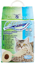 Carica l'immagine nel visualizzatore di Gallery, Cat&amp;Rina Cat&amp;Rina Catigienica Lettiera per Gatti in Carta, Biodegradabile ed Assorbente, Confezione da 12 L