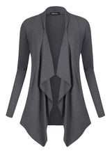 Carica l&#39;immagine nel visualizzatore di Gallery, Urban GoCo Donna Cardigan Drappeggiato Aperto Davanti a Maniche Lunghe e... - Ilgrandebazar