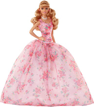 Carica l&#39;immagine nel visualizzatore di Gallery, Barbie Collector Birthday Wishes, Bambola Bionda con Abito a Fiori, Piedistallo e Certificato di Autenticità, FXC76