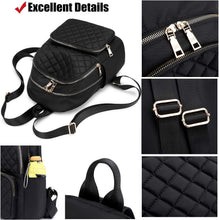 Carica l'immagine nel visualizzatore di Gallery, Travistar Zaino Donna Borsa Zainetto Donna a Tracolla da Donna in Nylon Impermeabile Borsa da Scuola Casual Zaini da Donna Zaino Ragazza Piccolo Antifurto Zainetto da Donna, Nero