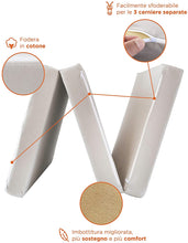 Carica l&#39;immagine nel visualizzatore di Gallery, Materassino da Viaggio per Lettino Bambini Premium, 100% Cotone Sfoderabile e Lavabile, Interno in Comfort Foam™ Peso e Densità +45% No Sostanze Nocive Pieghevole 60 x 120 x 6 cm Borsa Trasporto