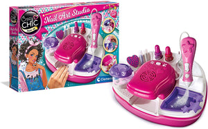 Clementoni - 15174 - Crazy Chic - Nail Art Studio - atelier unghie con smalti - set per unghie bambina 6 anni, Rosa, bianco, viola Superstar Nail Art