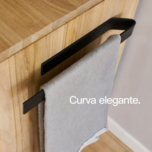 Carica l&#39;immagine nel visualizzatore di Gallery, Design Amburgo Porta asciugamano adesivo | Cucina e Bagno | Portasalviette | Portasciugamani da Muro (Nero satinato, 40)