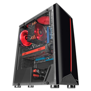 Mars Gaming MCX, custodia PC ATX, vetro temperato, ventola RGB DUAL RING Nero - Ilgrandebazar