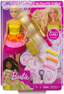 Barbie- Ricci Perfetti, Bambola Bionda con Capelli Lunghi da Pettinare con Pettine, Bigodini e Accessori, Giocattolo per Bambini 3+ Anni, GBK24
