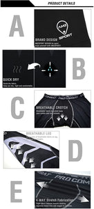AMZSPORT di Sport degli Uomo Compressione calzamaglia Baselayer Pantaloni leggings sportivi