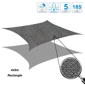 Cool Area Tenda a Vela Rettangolare 4 x 6 Metri Protezione 4x6m, Grafite - Ilgrandebazar
