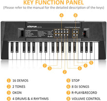 Carica l&#39;immagine nel visualizzatore di Gallery, m zimoon 37 Tasti Tastiera Elettronica, Pianoforte per Bambini Portatile Mini Tastiera Musicale con Microfono Giocattoli Musicali Educativi Regali per 3-8 Anni Ragazze Ragazzi Principianti