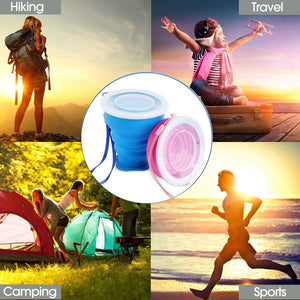 FUNNY HOUSE Tazza da Viaggio Pieghevole, Portabile a Livello Alimentare Blu - Ilgrandebazar