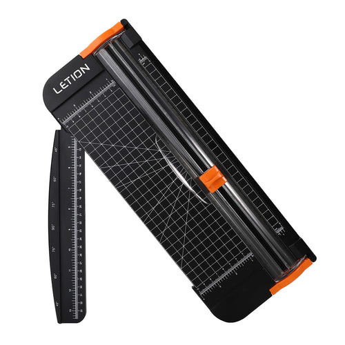 LETION Taglierina titanio scrapbooking con sicura automatica per Nero, Black - Ilgrandebazar