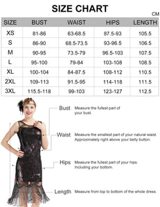 Coucoland 1920s abito da donna pavone modello Flapper S, Nero Multicolore - Ilgrandebazar