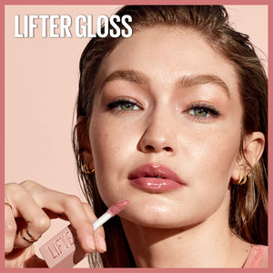 Maybelline New York Lifter Gloss, Lucidalabbra con acido ialuronico, Effetto rimpolpante e idratante, Petal (005), 5,4 ml