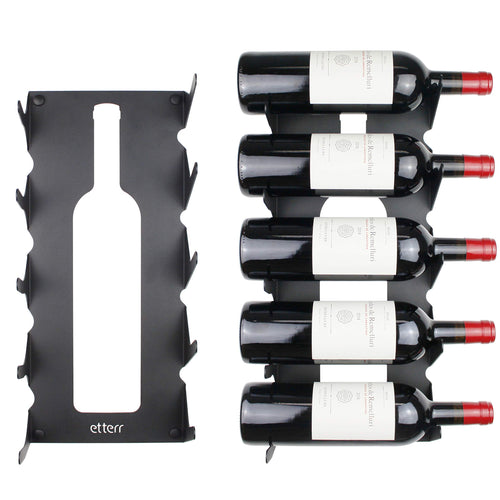 Portabottiglie in acciaio per tutti i tipi di vini, con fissaggio a Nero - Ilgrandebazar