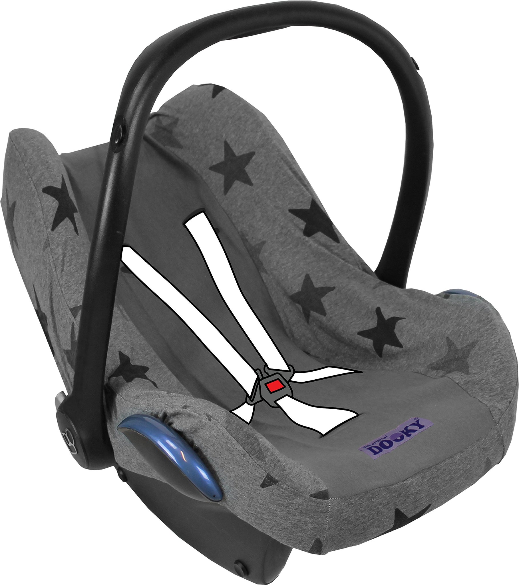 The Original Dooky 126816 Copri Seggiolino Auto Grey Stars, Grigio