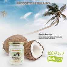 Carica l'immagine nel visualizzatore di Gallery, Olio di Cocco Biologico Extra Vergine 500 ml. Crudo e Spremuto a Freddo. Organico e Puro al 100%. Ideale sui Capelli, sul Corpo e ad Uso Alimentare. Olio di Cocco Bio Nativo e non Raffinato