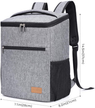 Carica l'immagine nel visualizzatore di Gallery, Lifewit 24 Litri Borsa Termica Porta Pranzo Borsa Frigo Isoterma per Alimenti Mantenere Caldo o Freddo per PIC-nic/All'aperto/Barbecue/Campeggio/Eventi Sportivi (Grigio Zaino)