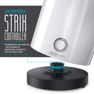 Arendo - Bollitore elettrico da mezzo litro modello Single - 1/2 Lt, Bianco - Ilgrandebazar
