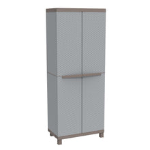 Carica l'immagine nel visualizzatore di Gallery, TERRY C- Rattan 3680 Armadio Alto in 68 x 39 x 170 cm, Grigio/Tortora - Ilgrandebazar