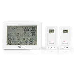 TECVANCE Stazione Metro Digitale con 2 Sensori 15.7 x 2.6 x 11.2 cm, Bianco - Ilgrandebazar