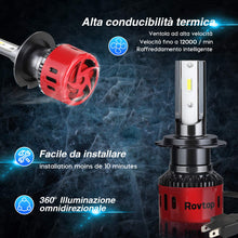Carica l&#39;immagine nel visualizzatore di Gallery, Rovtop H7 LED 10000LM, 6000K, 9V-36V, Fari Abbaglianti o Anabbaglianti Bronzo - Ilgrandebazar