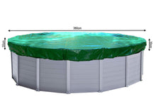 Carica l&#39;immagine nel visualizzatore di Gallery, QUICK STAR Copertura invernale per piscina Rotonda 180g / Ø 350-366cm, Verde - Ilgrandebazar