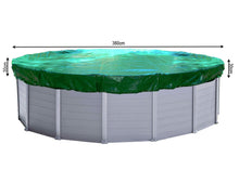 Carica l'immagine nel visualizzatore di Gallery, QUICK STAR Copertura invernale per piscina Rotonda 180g / Ø 350-366cm, Verde - Ilgrandebazar