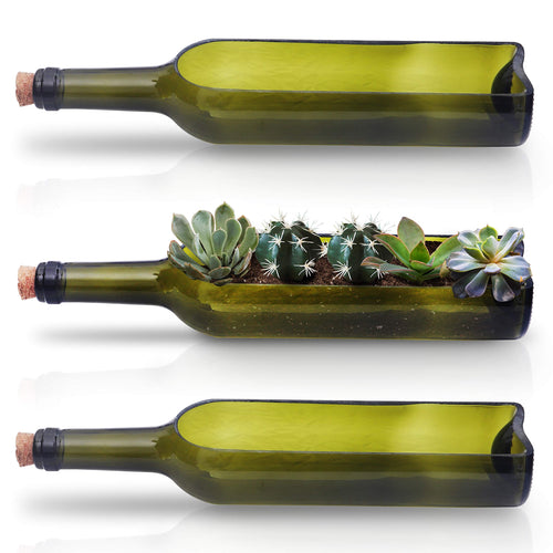 Vaso Vetro Bottiglia di Vino (3Pz) Vasi Moderni da Interno 22,5 x 5,8cm -... - Ilgrandebazar