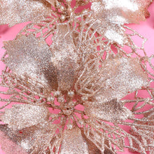 Carica l'immagine nel visualizzatore di Gallery, TOYANDONA 12pcs Glitter Stella di Natale Fiori Artificiali Albero di Natale Ornamenti Floreali Decorazioni Ciondolo Albero di Natale Corona di Natale riempimento (Champagne)