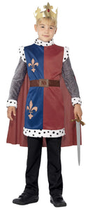 SMIFFYS Costume medievale Re Artù, Rosso, con tunica, mantello e corona - Ilgrandebazar