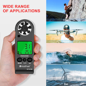 Anemometer Handheld Wind Speed Meter Gauge HoldPeak 816b Anemometro Digitale - Ilgrandebazar