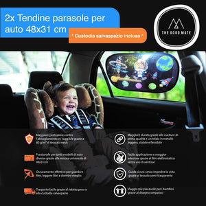 The Good Mate 2x Tendine parasole auto bambini Premium 48x31cm, Statiche... - Ilgrandebazar
