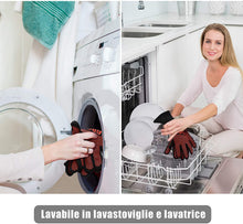 Carica l'immagine nel visualizzatore di Gallery, alenyk Guanti da Forno,Guanto BBQ,Ignifughi,Certificato EN407,Resistenti Calore Fuoco Alte Temperature Griglia Giardino,Campeggio,Cucina,Barbecue,Pizza,Carbonella, Camino Polsino Lungo Cotone 2PEZZI