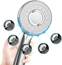 Carica l'immagine nel visualizzatore di Gallery, Soffione Doccia con Tubo Flessibile (2 m), Aywne Universale ad Alta Pressione Autopulente 5 Modalità Funzione Soffione Doccia Portatile Cromato 2 m Tubo Doccia in Metallo Risparmio Idrico Della Vasca