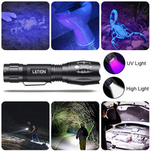 Carica l&#39;immagine nel visualizzatore di Gallery, LETION Torcia UV LED Lampada Tascabile, compatto, portatile, Nero - Ilgrandebazar
