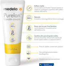 Carica l&#39;immagine nel visualizzatore di Gallery, Medela Purelan 37g Crema per Capezzoli alla Lanolina Sollievo Rapido per Capezzoli Doloranti e Pelle Secca, 100% Naturale, Ipoallergenico, Dermatologicamente Testato e Senza Profumo Crema Lanolina (37 g)