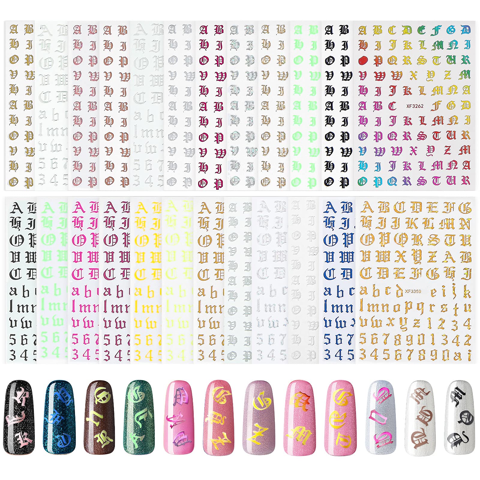 6 Fogli Adesivi Lettere E Numeri Autoadesivi Colorati In - Foto 5