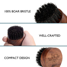 Carica l&#39;immagine nel visualizzatore di Gallery, BFWood Spazzola da Barba rotonda piccola di setole naturali S, Nero - Ilgrandebazar