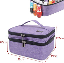 Carica l&#39;immagine nel visualizzatore di Gallery, Luxja organizer smalti per unghie, borsa smalti per unghie, valigetta smalti per unghie- Contiene 30 flaconi (15 ml - 0,5 fl.oz), busta di stoccaggio a doppio strato per smalti e manicure, Viola