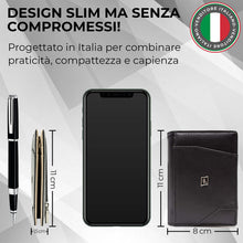 Carica l&#39;immagine nel visualizzatore di Gallery, Portafoglio uomo VERA PELLE con blocco RFID, portamonete e clip fermasoldi... - Ilgrandebazar
