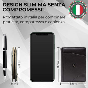 Portafoglio uomo VERA PELLE con blocco RFID, portamonete e clip fermasoldi... - Ilgrandebazar