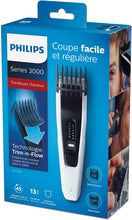 Carica l&#39;immagine nel visualizzatore di Gallery, Philips Tagliacapelli HC3518/15 serie 3000 Tecnologia Trim n Flow, lame DualCut 13 lunghezze 0,5-23mm Bianco