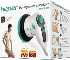 Beper Massaggiatore Anticellulite Donna 4 in 1, Massaggio a Raggi Infrarossi, Tripla Azione Circolare, Tonificante e Rassodante, Potenza Regolabile