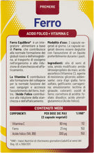 Carica l'immagine nel visualizzatore di Gallery, Equilibra Integratori Alimentari, Ferro con Acido Folico + Vitamina C, Integratore a Base di Ferro, per la Normale Funzione dei Glubuli Rossi e dell'Emoglobina, 60 Capsule Vegetali