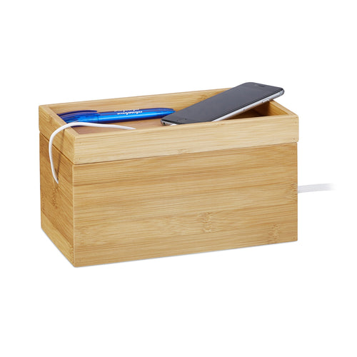 Relaxdays Portaoggetti Ricarica Multipla, 14 x 25,5 x 14 cm, Naturale