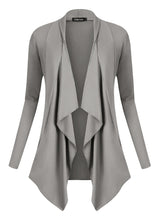 Carica l&#39;immagine nel visualizzatore di Gallery, Urban GoCo Donna Cardigan Drappeggiato Aperto Davanti a Maniche Lunghe e... - Ilgrandebazar