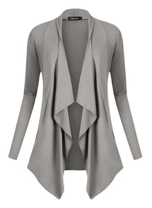Urban GoCo Donna Cardigan Drappeggiato Aperto Davanti a Maniche Lunghe e... - Ilgrandebazar