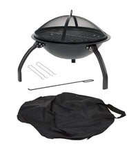 Carica l&#39;immagine nel visualizzatore di Gallery, La Hacienda Firebowl BBQ Barbeque with Folding Legs And Carry Bag for Black - Ilgrandebazar