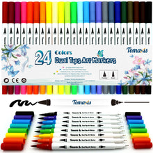 Carica l'immagine nel visualizzatore di Gallery, 24 pennarelli con doppia punta, punta fine da 0,4 mm e Multicolore - Ilgrandebazar