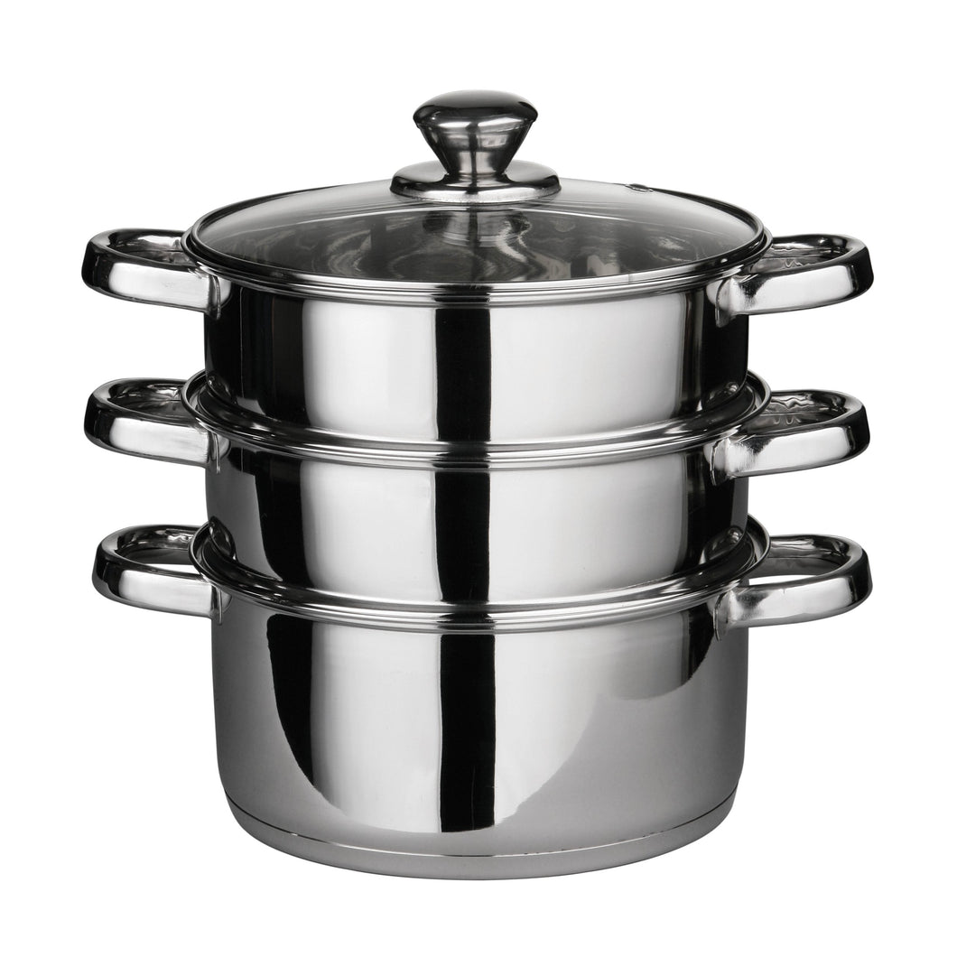 Premier Housewares 408129 Pentola a Vapore con 28 x 22 x 25 cm, Argento