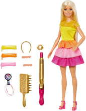 Carica l&#39;immagine nel visualizzatore di Gallery, Barbie- Ricci Perfetti, Bambola Bionda con Capelli Lunghi da Pettinare con Pettine, Bigodini e Accessori, Giocattolo per Bambini 3+ Anni, GBK24